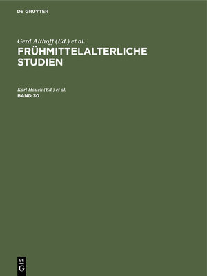cover image of Frühmittelalterliche Studien. Band 30